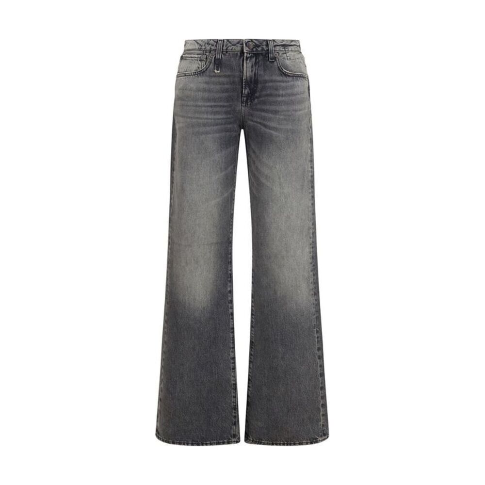 R13 Gray Cotton Straight-Leg Women's Jeans